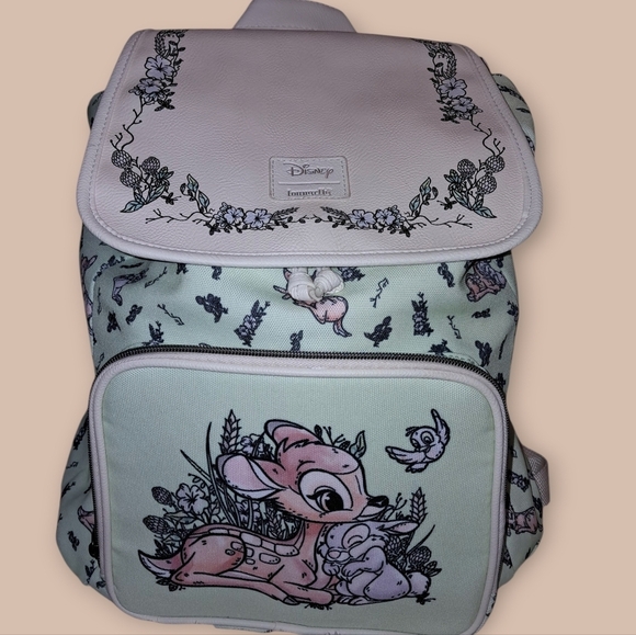 Disney Handbags - Loungefly Disney Bambi & Thumper Floral Slouch FULL SIZE Backpack